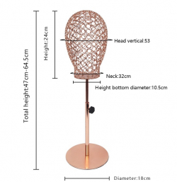 Голова абстрактная металлическая gold chrom